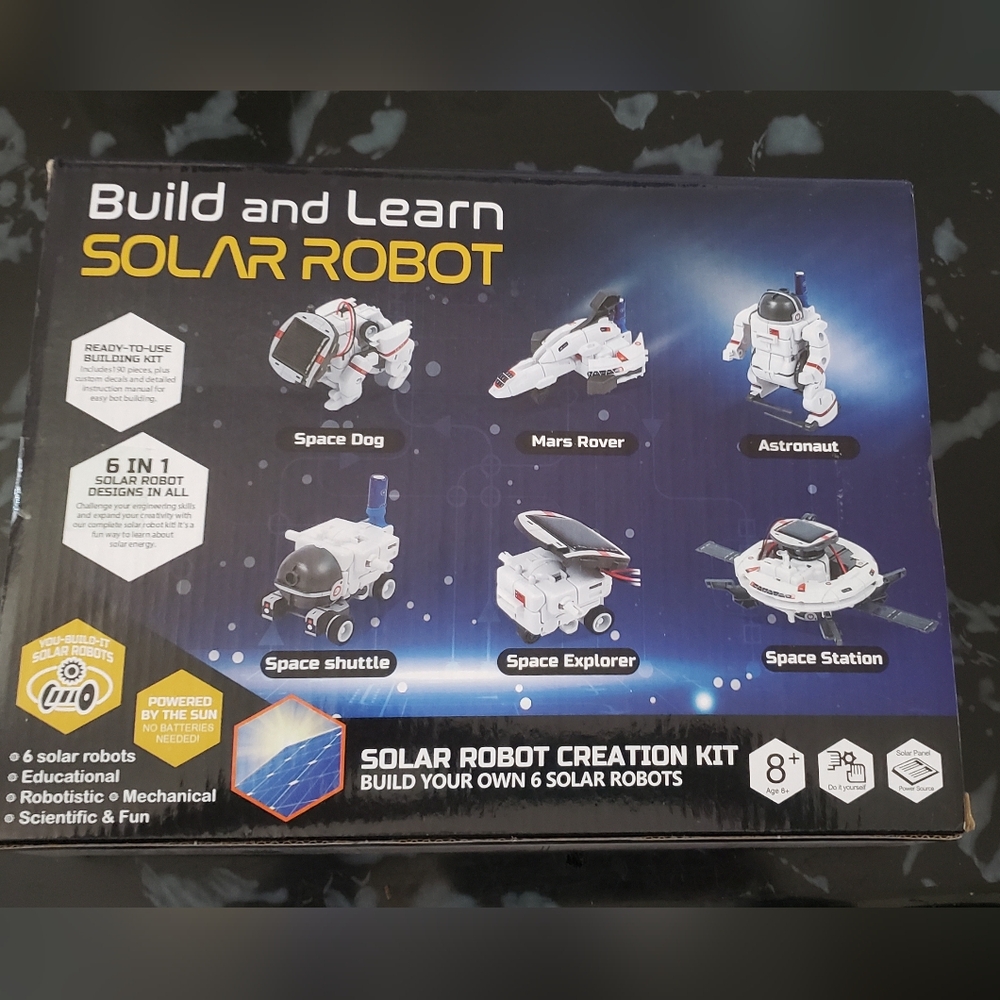 STEM Solar Robot Creation Kit - Black, White, Blue